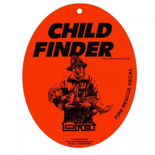Child Finder Fire Rescue Decal with Suction Cup