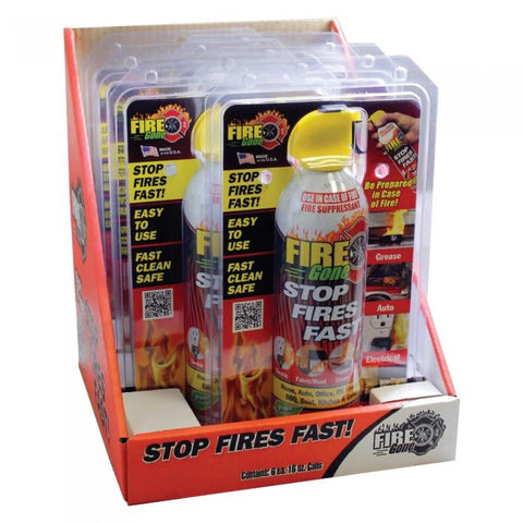 Fire Gone 6 Piece 16oz ClamShell Countertop Diplay