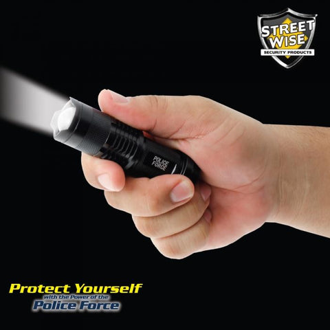 Police Force Mini Tactical Cree Flashlight w- Slide Zoom
