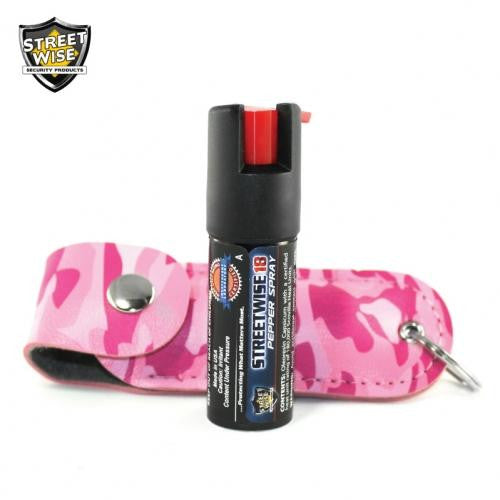 Lab Certified Streetwise 18 Pepper Spray, 1-2 oz. Soft case PINK CAMO