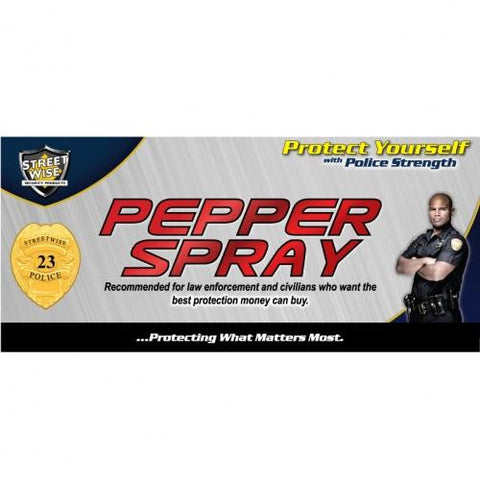 Streetwise 23 Pepper Spray Color Sign
