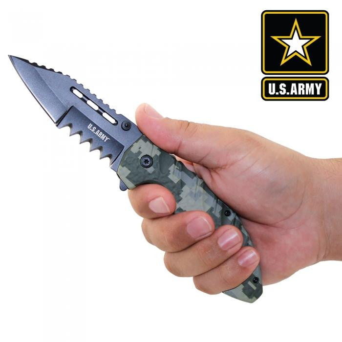 8" Spring Assisted Licensed Army Knife